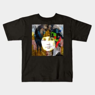 Marina Tsvetaeva Poet Author Portrait Collage Kids T-Shirt